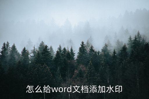 word加水印，請(qǐng)問(wèn)在word文檔中怎么加入文字水印