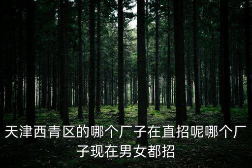 天津西青區(qū)的哪個(gè)廠子在直招呢哪個(gè)廠子現(xiàn)在男女都招