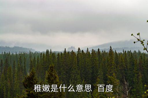 稚嫩是什么意思  百度