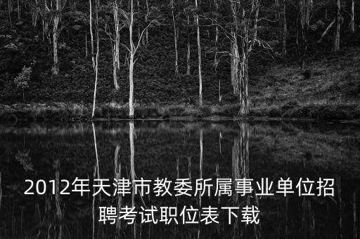 2012年天津市教委所屬事業單位招聘考試職位表下載