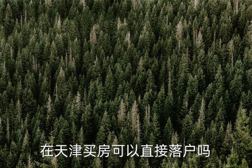 在天津買房可以直接落戶嗎