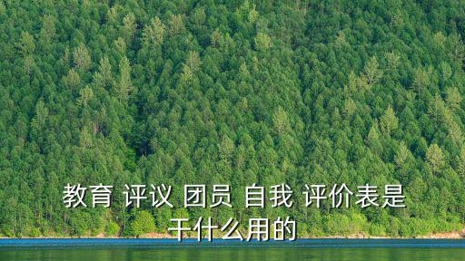  教育 評議 團(tuán)員 自我 評價(jià)表是干什么用的