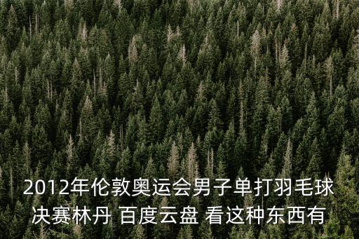 2012年倫敦奧運(yùn)會男子單打羽毛球決賽林丹 百度云盤 看這種東西有
