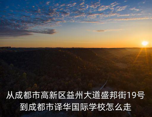 從成都市高新區益州大道盛邦街19號到成都市譯華國際學校怎么走