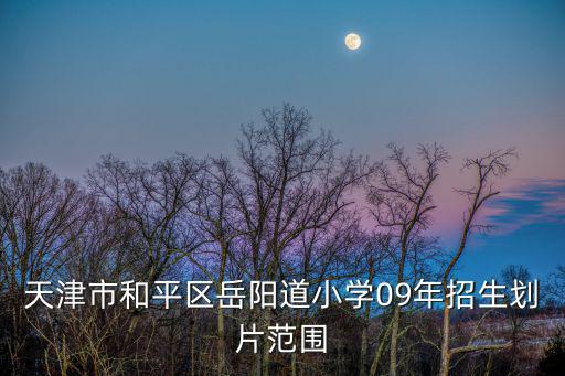 天津市和平區岳陽道小學09年招生劃片范圍