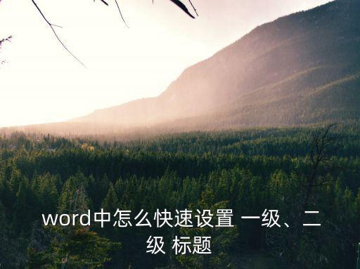 word一級標題,教你如何設置文檔的最高標題