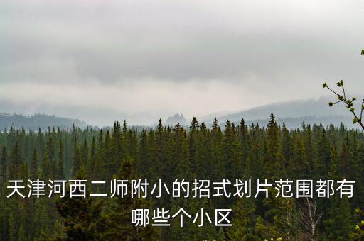 天津河西二師附小的招式劃片范圍都有哪些個小區