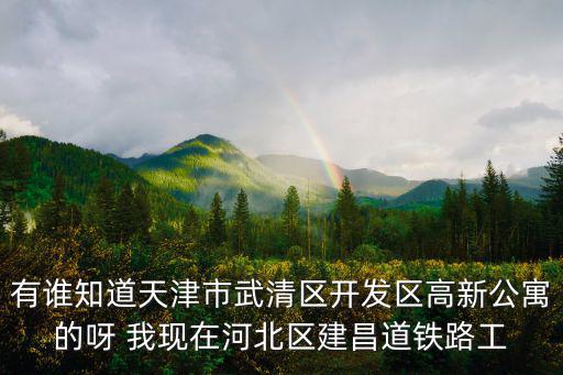 有誰知道天津市武清區開發區高新公寓的呀 我現在河北區建昌道鐵路工