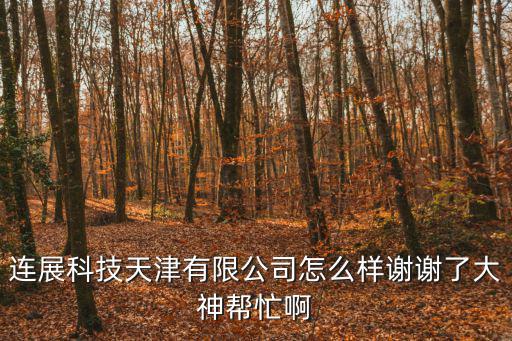 連展科技天津有限公司怎么樣謝謝了大神幫忙啊
