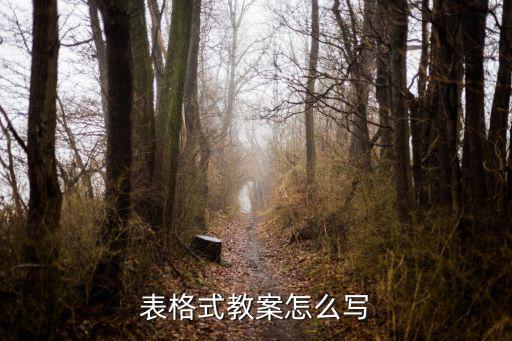 表格式教案怎么寫
