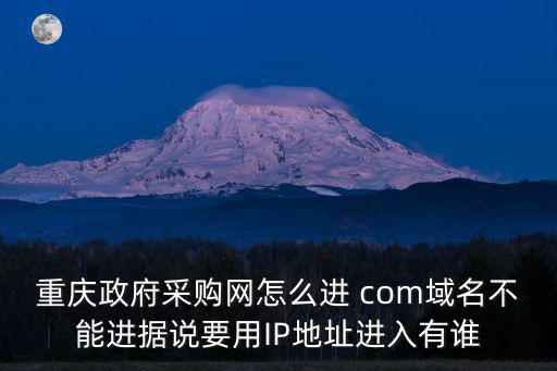 重慶政府采購網怎么進 com域名不能進據說要用IP地址進入有誰