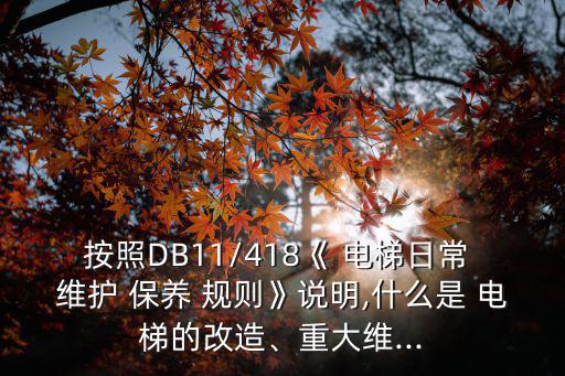 電梯維護保養規則,電梯安全保護裝置或主要部件更換或拆卸維修