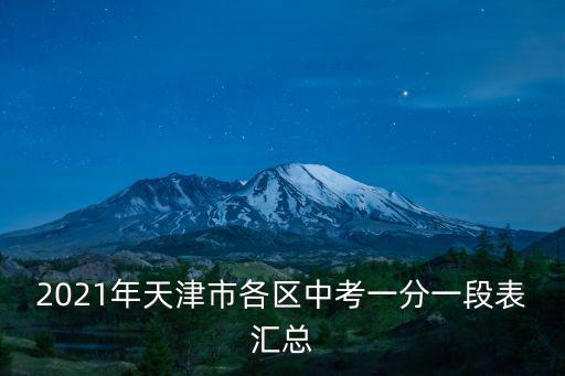 2021年天津市各區中考一分一段表匯總