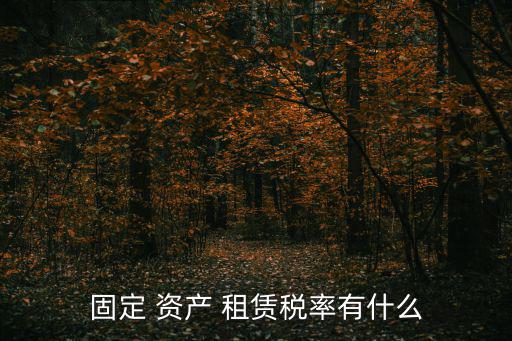 固定 資產 租賃稅率有什么