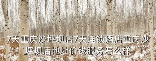 7天重慶沙坪壩店7天連鎖酒店重慶沙坪壩店地址價錢服務怎么樣