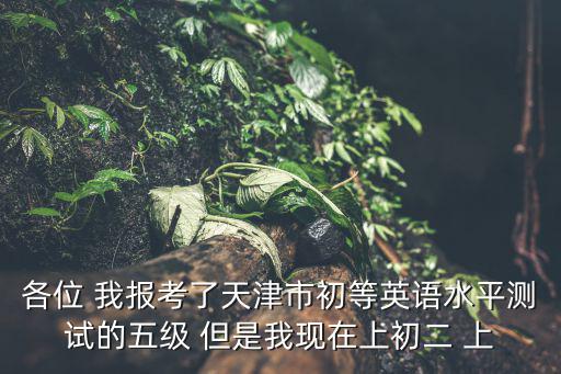 各位 我報考了天津市初等英語水平測試的五級 但是我現在上初二 上