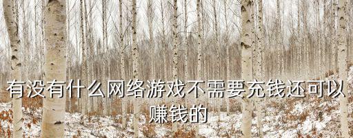 有沒有什么網(wǎng)絡(luò)游戲不需要充錢還可以 賺錢的