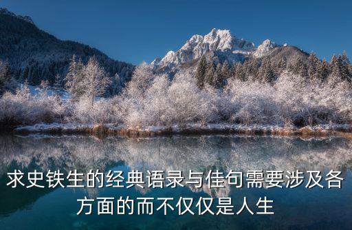 求史鐵生的經(jīng)典語錄與佳句需要涉及各方面的而不僅僅是人生