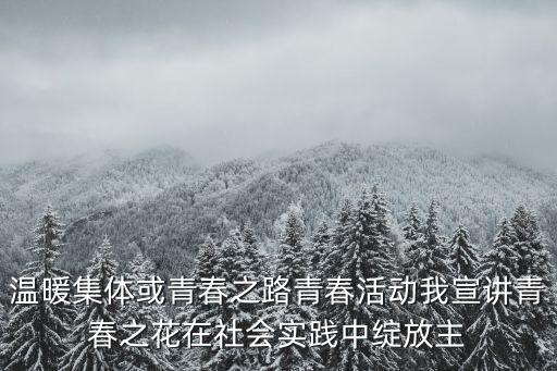 溫暖集體或青春之路青春活動我宣講青春之花在社會實踐中綻放主