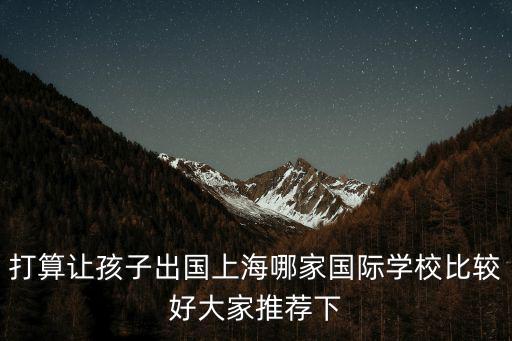 打算讓孩子出國上海哪家國際學(xué)校比較好大家推薦下