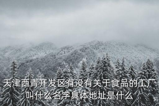 天津西青開發區有沒有關于食品的工廠叫什么名字具體地址是什么