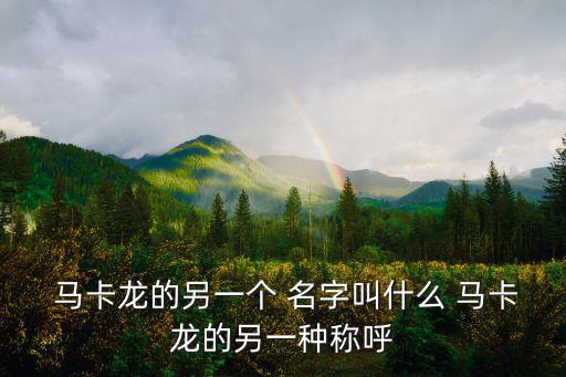  馬卡龍的另一個(gè) 名字叫什么 馬卡龍的另一種稱呼