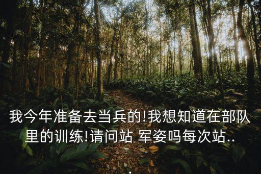 我今年準備去當兵的!我想知道在部隊里的訓練!請問站 軍姿嗎每次站...