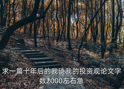 愛彌兒讀書筆記，求一篇十年后的我談我的投資觀論文字數2000左右急