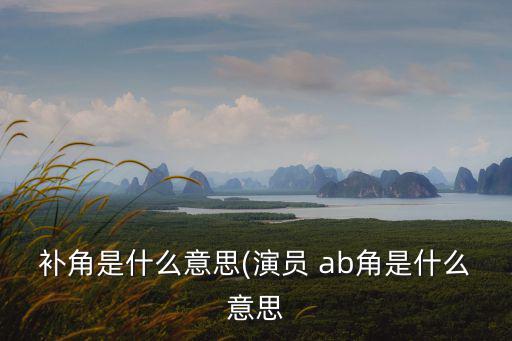 補角是什么意思(演員 ab角是什么意思