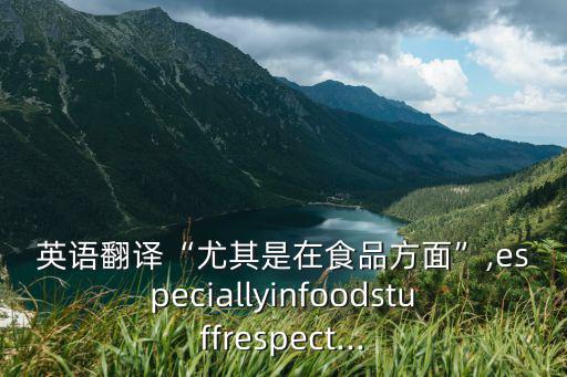 英語翻譯“尤其是在食品方面”,especiallyinfoodstuffrespect...