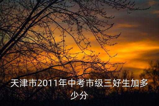 天津市2011年中考市級三好生加多少分