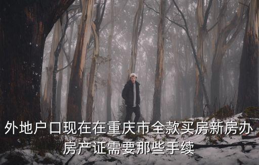 重慶市全款買房需要什么材料，外地人在重慶購買商品房一次性付全款需要什么證件或手續  搜