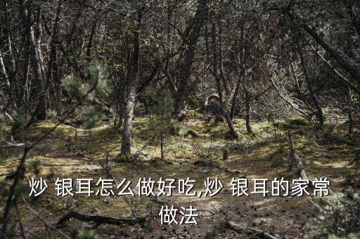 炒 銀耳怎么做好吃,炒 銀耳的家常做法
