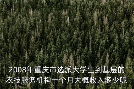2008年重慶市選派大學生到基層的農技服務機構一個月大概收入多少呢