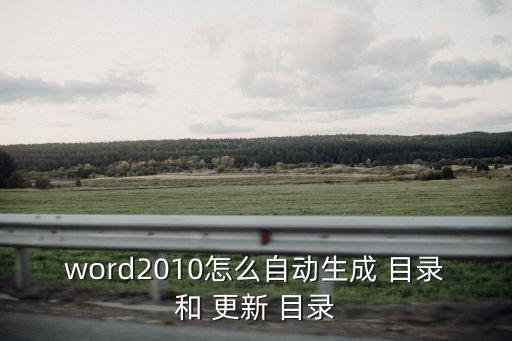 word2010怎么自動生成 目錄和 更新 目錄
