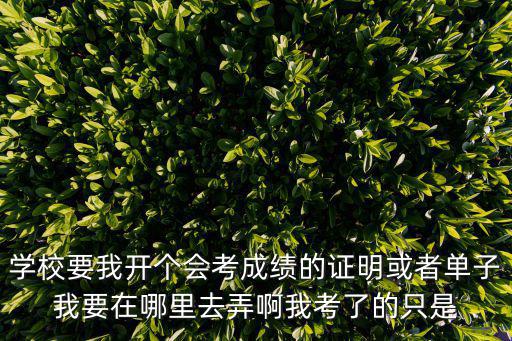 學校要我開個會考成績的證明或者單子我要在哪里去弄啊我考了的只是