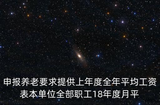 申報養老要求提供上年度全年平均工資表本單位全部職工18年度月平