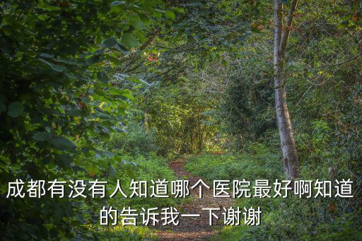成都有沒有人知道哪個醫院最好啊知道的告訴我一下謝謝