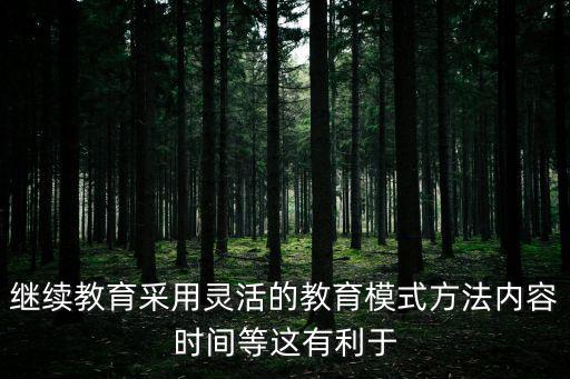 繼續教育采用靈活的教育模式方法內容時間等這有利于
