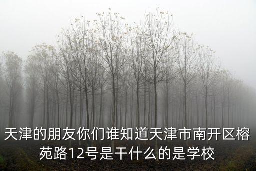 天津的朋友你們誰知道天津市南開區榕苑路12號是干什么的是學校