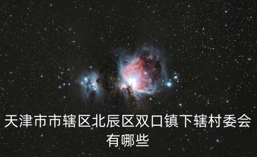 天津市北辰區雙口鎮共有多少村，北辰區各鎮都有那些村