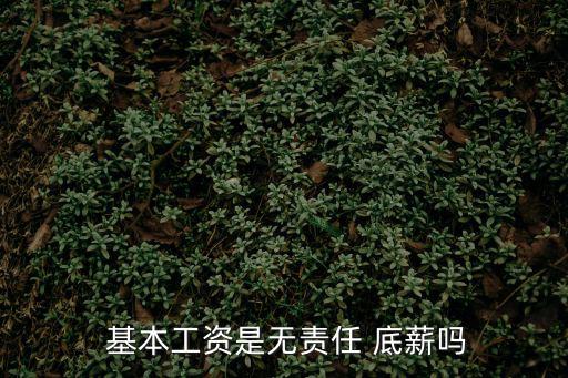 基本工資是底薪嗎,找工作被騙!工資是不負責任底薪!