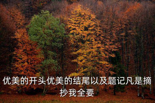 優(yōu)美的開頭優(yōu)美的結(jié)尾以及題記凡是摘抄我全要