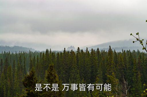 是不是 萬事皆有可能