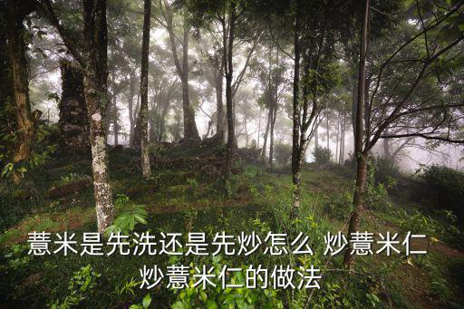 薏米是先洗還是先炒怎么 炒薏米仁 炒薏米仁的做法