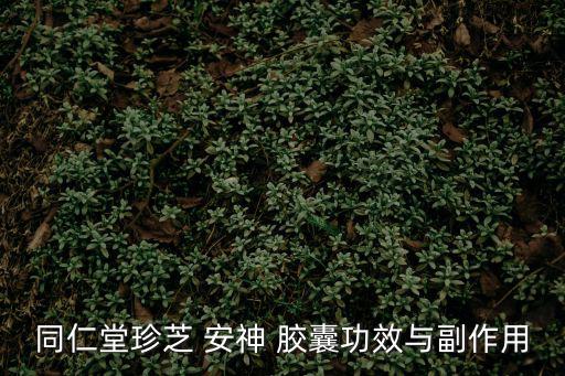 同仁堂珍芝 安神 膠囊功效與副作用