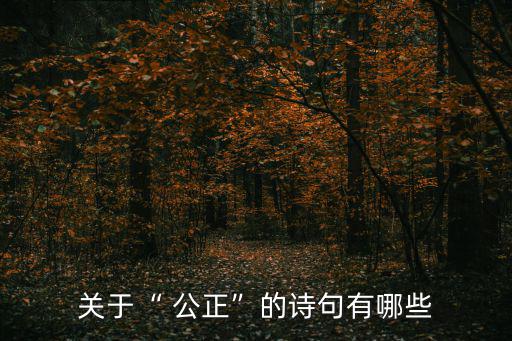 關于“ 公正”的詩句有哪些