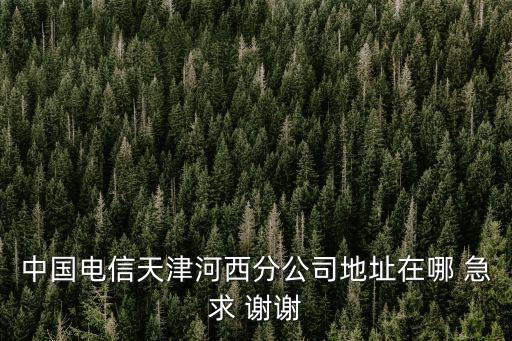 中國電信天津河西分公司地址在哪 急求 謝謝