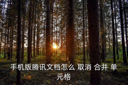 手機版騰訊文檔怎么 取消 合并 單元格