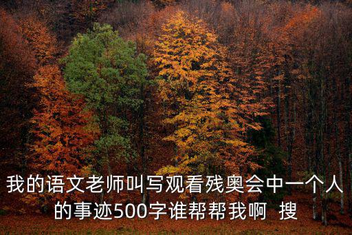 我的語文老師叫寫觀看殘奧會中一個人的事跡500字誰幫幫我啊  搜